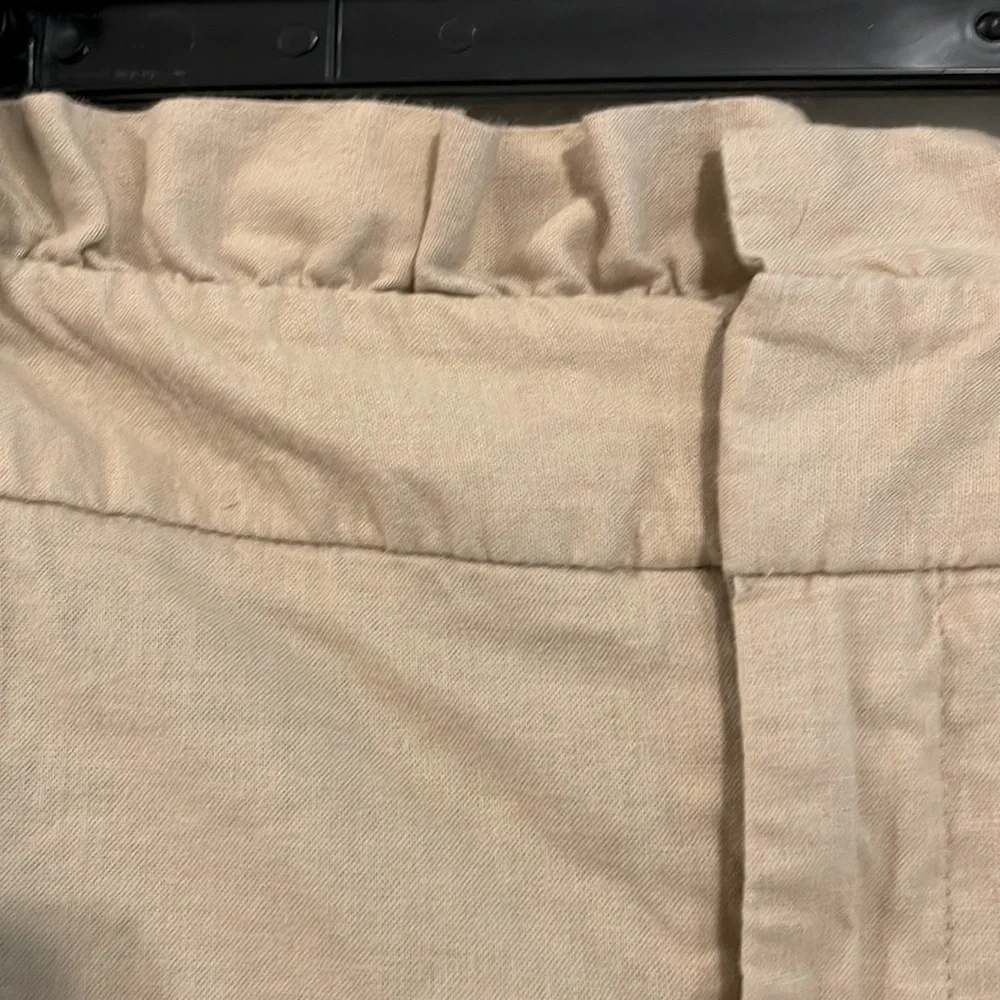 Ava + Viv Women Shorts Size 18 Khaki Cotton Linen Relax Fit High Waist Preppy